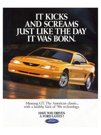 90s Mustang GT Advertising Poster